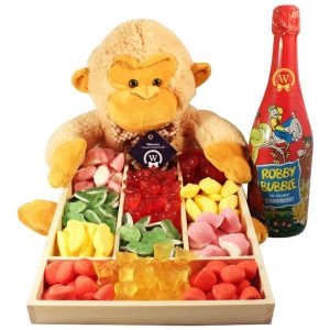 Haribo Monkey Surprise with Kids Champagne – Gift Basket
