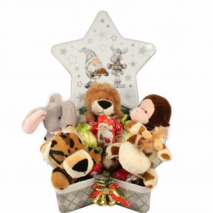 A Zoo in A Christmas Gift Basket