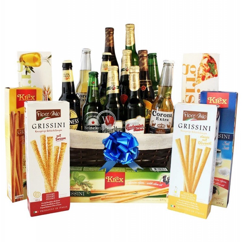 Give Him Beers Grissini Beer Gift Basket Gifts In Europe