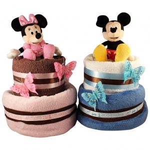 Minnie and Mickey Twins Diaper Cake
