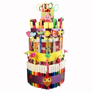 School colorful cake – back to school gift basket