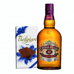 Chivas Regal 12 Year Old Blended Scotch Whiskey & Belgian Chocolate Bar