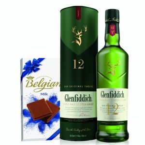 Glenfiddich Signature 12 Year Old Speyside Single Malt Scotch Whiskey & Belgian Chocolate Bar