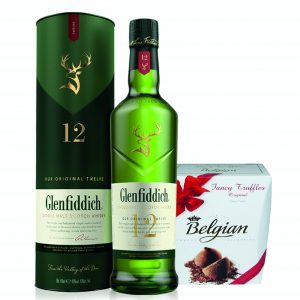 Glenfiddich Signature 12 Year Old Speyside Single Malt Scotch Whiskey & Belgian Truffles