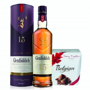 Glenfiddich Unique Solera Reserve 15 Year Single Malt Scotch Whiskey & Belgian Truffles