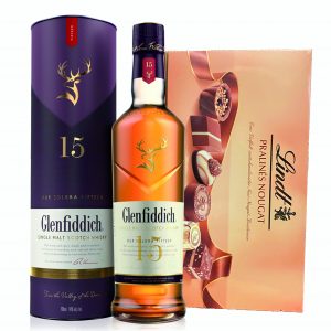 Glenfiddich Unique Solera Reserve 15 Year Single Malt Scotch Whiskey & Lindt Pralines