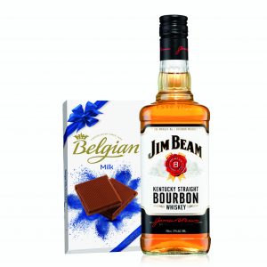 Jim Beam White Label Bourbon Whiskey & Belgian Chocolate Bar