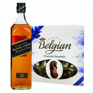 Johnnie Walker Black Label Scotch Whiskey & Belgian Bonbonniere