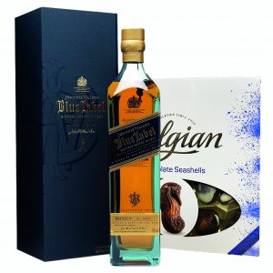 Johnnie Walker Blue Label Blended Scotch Whiskey & Belgian Bonbonniere